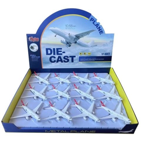 Çek Bırak Işıklı Sesli Metal Yolcu Uçağı