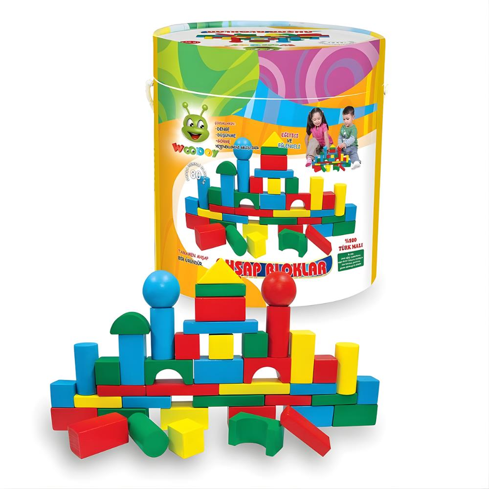 Woody 80 Prç Büyük Kovalı Bloklar