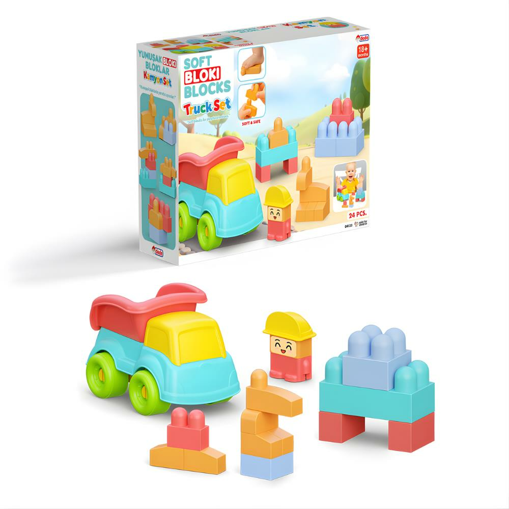 Yumuşak Bloki Blokları Kamyon Set 24 Parça