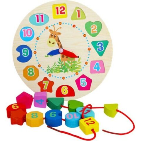 Renkli Ipe Dizme Saat Oyuncak