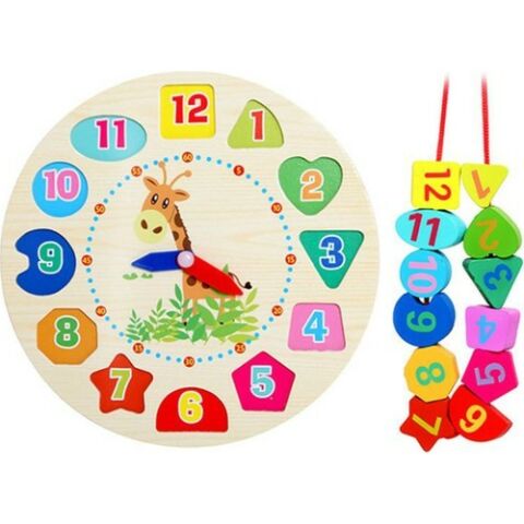 Renkli Ipe Dizme Saat Oyuncak