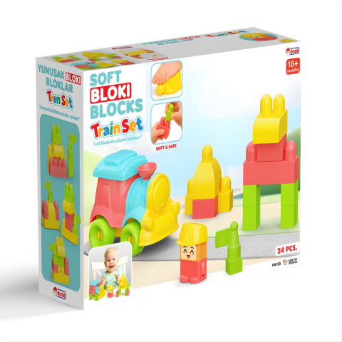 Yumuşak Bloki Blokları Tren Set 24 Parça