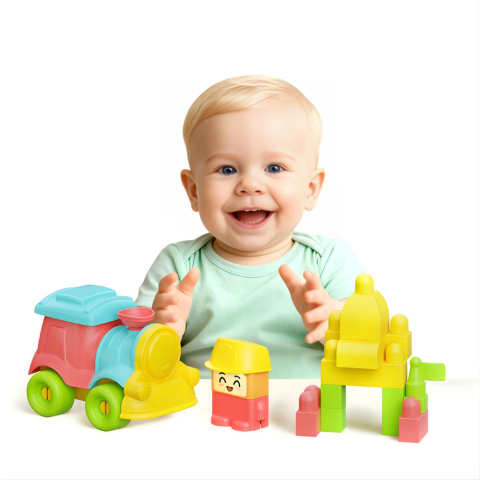 Yumuşak Bloki Blokları Tren Set 24 Parça