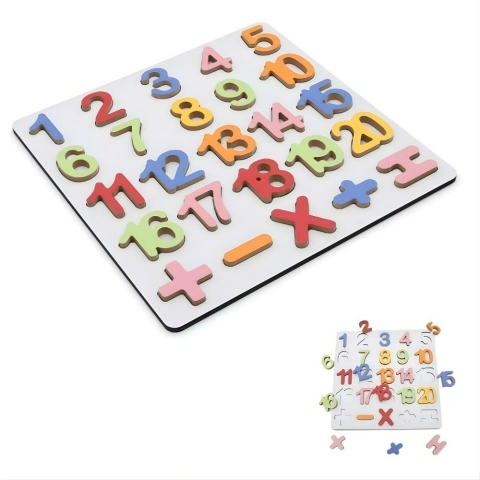 Ahşap Eğitici Kabartmalı Sayılar