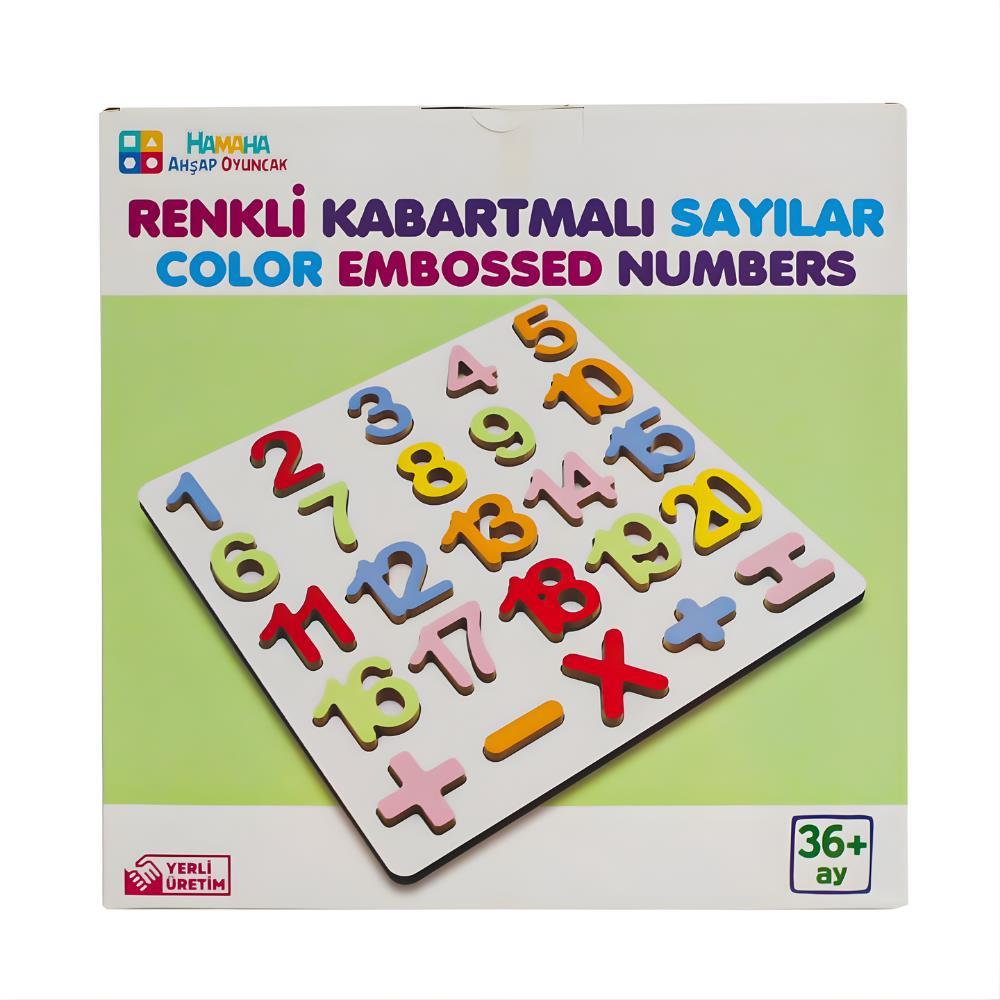 Ahşap Eğitici Kabartmalı Sayılar