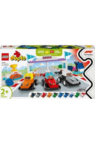 LEGO ® DUPLO® Kasabası F1® Takımı Yarış Arabaları ve Sürücüler 10445 - 2 Yaş ve Üzeri Set( 70 Parça)