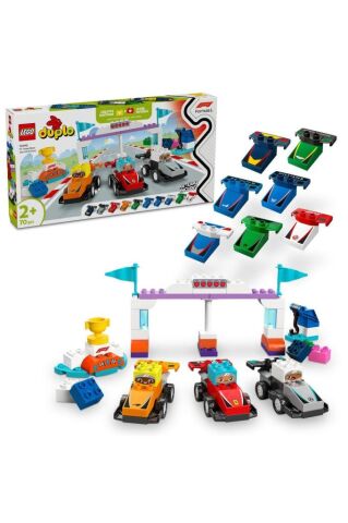 LEGO ® DUPLO® Kasabası F1® Takımı Yarış Arabaları ve Sürücüler 10445 - 2 Yaş ve Üzeri Set( 70 Parça)