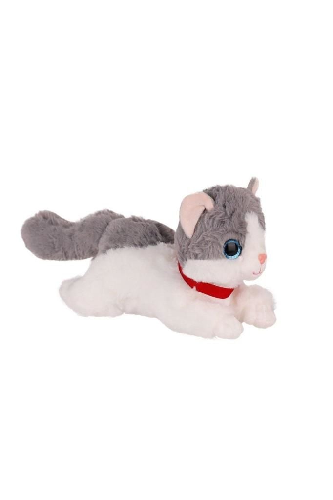 Peluş 25 cm Kedi Yatan Sesli