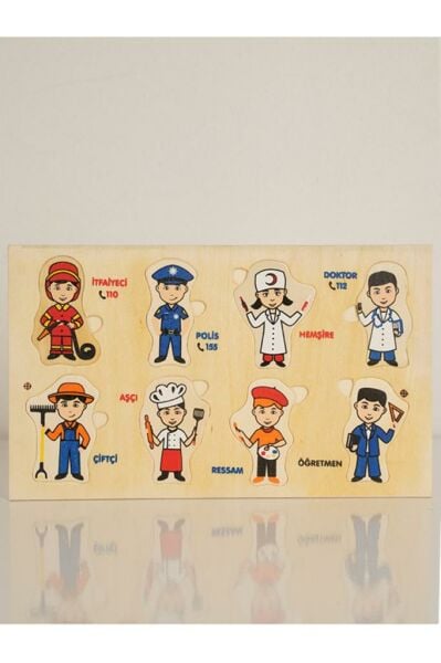 Ahşap Renkli Yapboz Meslekler (Woodoy Jigsaw Series)