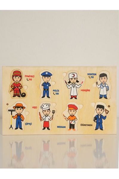 Ahşap Renkli Yapboz Meslekler (Woodoy Jigsaw Series)