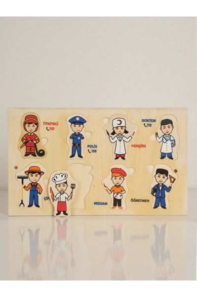 Ahşap Renkli Yapboz Meslekler (Woodoy Jigsaw Series)