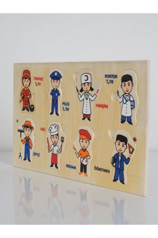 Ahşap Renkli Yapboz Meslekler (Woodoy Jigsaw Series)