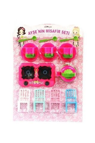 Oyuncak Çocuk Mutfak Seti 16 Parça Sandalyeli Misafir Seti