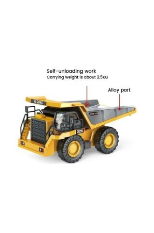 1:18 9 Kanal Alaşım Uzaktan Kumandalı Dökme Kamyonu (2.4G)