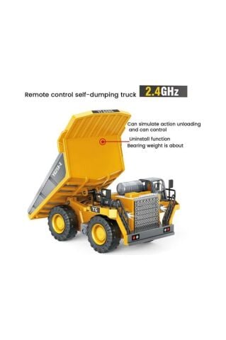 1:18 9 Kanal Alaşım Uzaktan Kumandalı Dökme Kamyonu (2.4G)