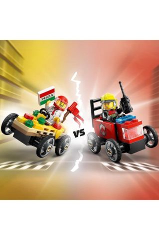 LEGO ®City Pizza Arabası İtfaiye Kamyonuna Karşı Yarış Arabası Paketi 60458- 5 Yaş ve Üzeri Seti(70P)