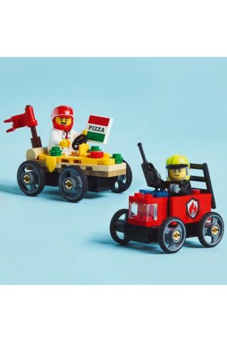 LEGO ®City Pizza Arabası İtfaiye Kamyonuna Karşı Yarış Arabası Paketi 60458- 5 Yaş ve Üzeri Seti(70P)