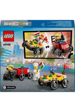 LEGO ®City Pizza Arabası İtfaiye Kamyonuna Karşı Yarış Arabası Paketi 60458- 5 Yaş ve Üzeri Seti(70P)