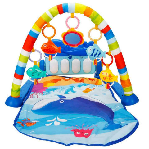 3in1 Piyanolu Balina Desenli Oyun Halısı