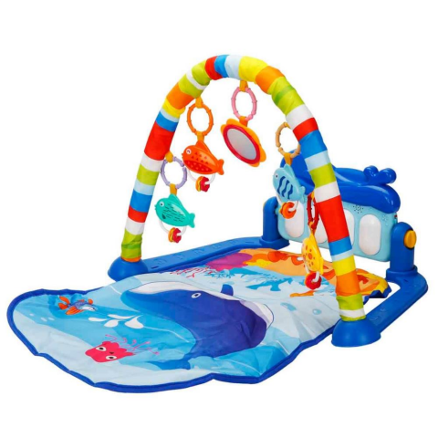 3in1 Piyanolu Balina Desenli Oyun Halısı