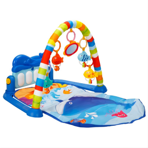 3in1 Piyanolu Balina Desenli Oyun Halısı