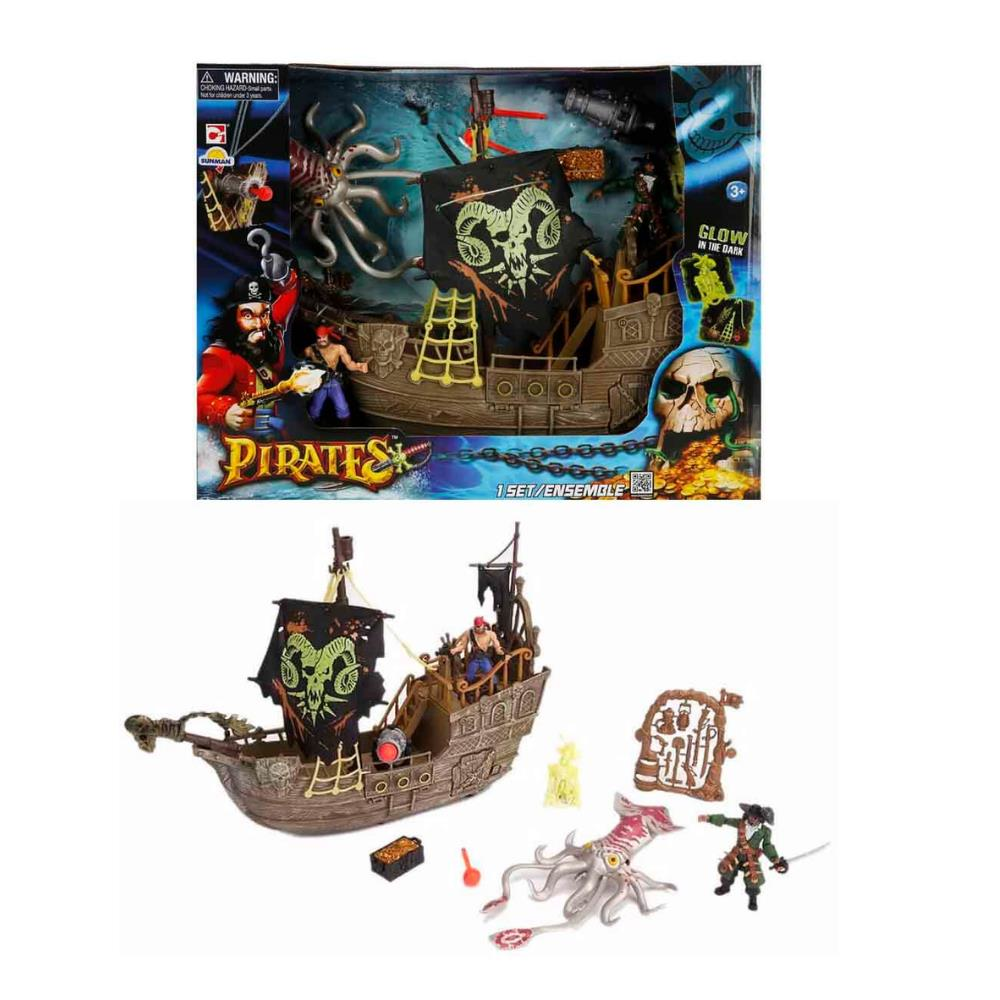 Korsan Gemisi Oyun Seti Karanlıkta Parlayan Gemi