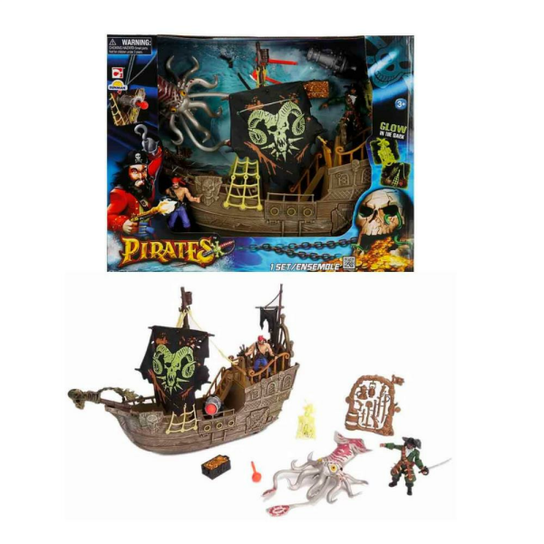 Korsan Gemisi Oyun Seti Karanlıkta Parlayan Gemi