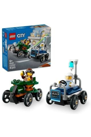 LEGO ®City Uçak, Hastane Yatağına Karşı Yarış Arabası Paketi 60459 - 5 Yaş Üzeri Yapım Seti (70Parça)