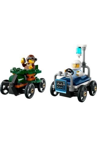 LEGO ®City Uçak, Hastane Yatağına Karşı Yarış Arabası Paketi 60459 - 5 Yaş Üzeri Yapım Seti (70Parça)