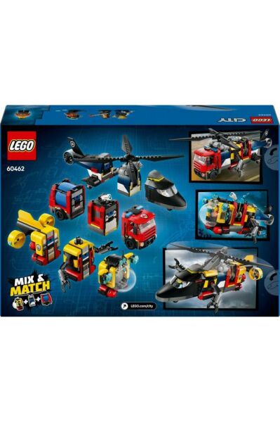 LEGO ®City Helikopter, İtfaiye Kamyonu ve Denizaltı Karışımı 60462 - 7 Yaş ve Üzeri Yapım Seti (874P)