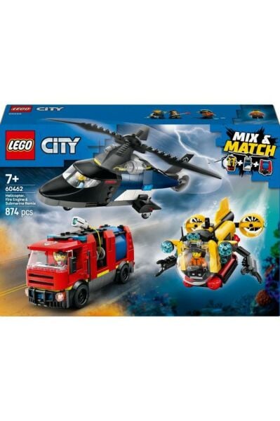 LEGO ®City Helikopter, İtfaiye Kamyonu ve Denizaltı Karışımı 60462 - 7 Yaş ve Üzeri Yapım Seti (874P)
