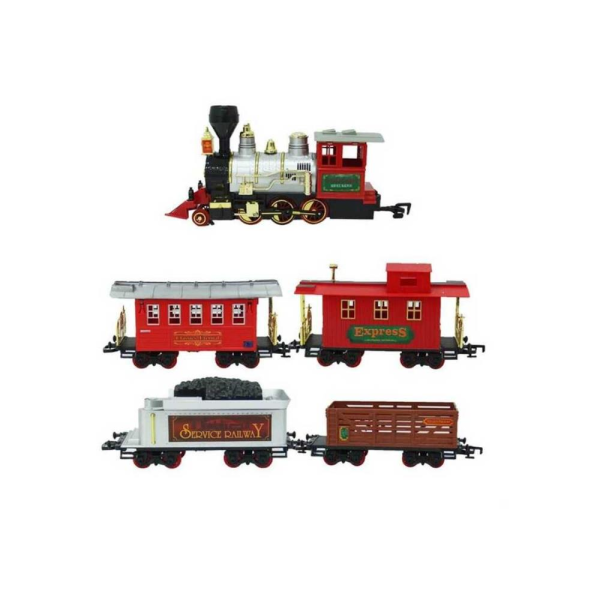 Büyük Klasik Oyuncak Tren Seti Sesli ve Işıklı 35 Parça Ray Uzunluğu; 666 Cm