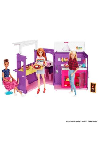 Barbie Yemek Arabası ve 30 figür GMW07