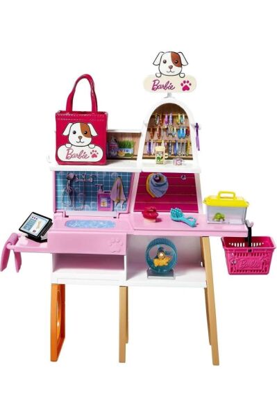 Barbie Bebek ve Evcil Hayvan Dükkanı Oyun Seti  GRG90