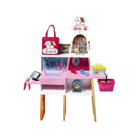 Barbie Bebek ve Evcil Hayvan Dükkanı Oyun Seti  GRG90
