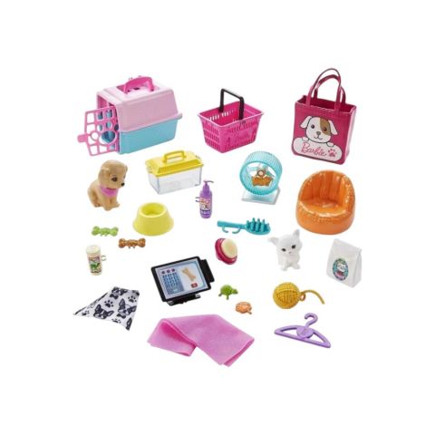 Barbie Bebek ve Evcil Hayvan Dükkanı Oyun Seti  GRG90