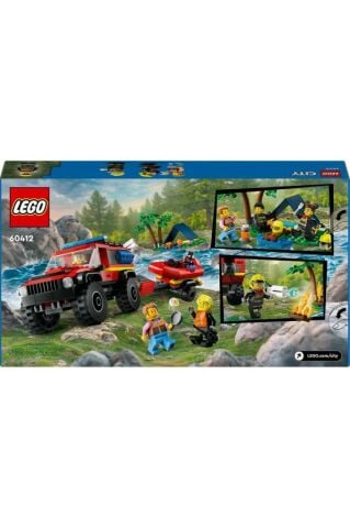 LEGO ® City 4x4 Kurtarma Botlu İtfaiye Kamyonu 60412 -  Yaratıcı Oyuncak Yapım Seti (301 Parça)