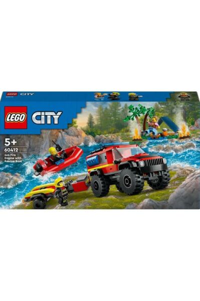 LEGO ® City 4x4 Kurtarma Botlu İtfaiye Kamyonu 60412 -  Yaratıcı Oyuncak Yapım Seti (301 Parça)