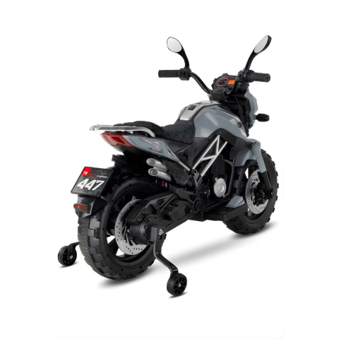 Babyhope 447 Motocross Akülü Motor Çocuk Motoru Gri