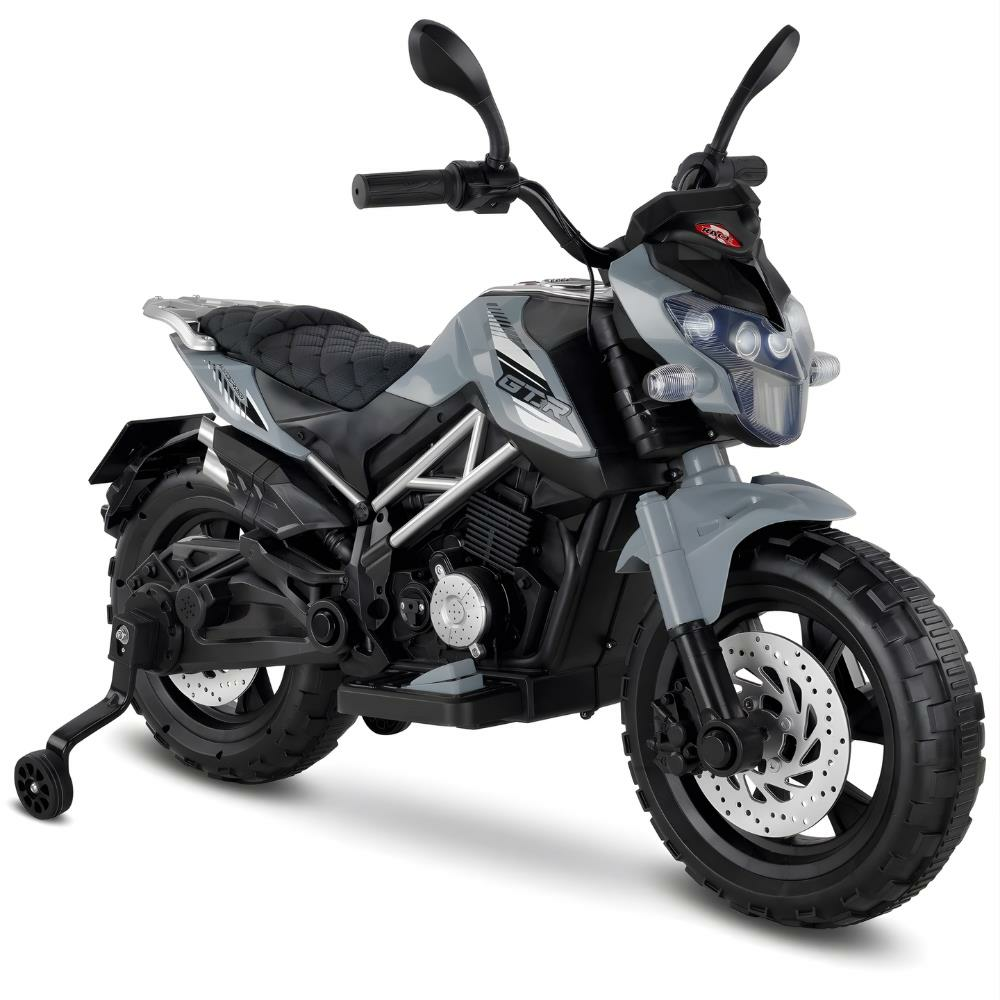 Babyhope 447 Motocross Akülü Motor Çocuk Motoru Gri