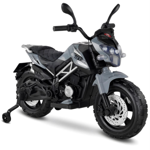 Babyhope 447 Motocross Akülü Motor Çocuk Motoru Gri