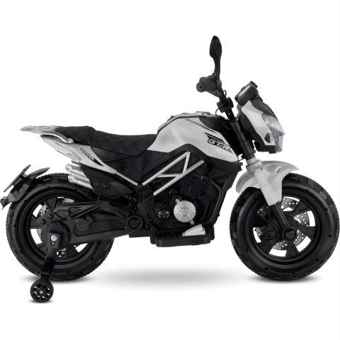 Babyhope 447 Motocross Akülü Motor Çocuk Motoru 12V Beyaz