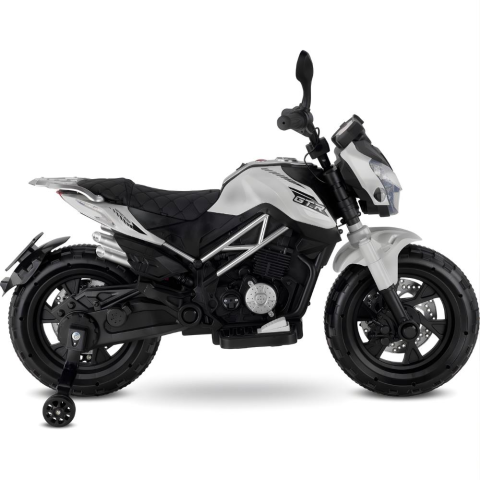 Babyhope 447 Motocross Akülü Motor Çocuk Motoru 12V Beyaz