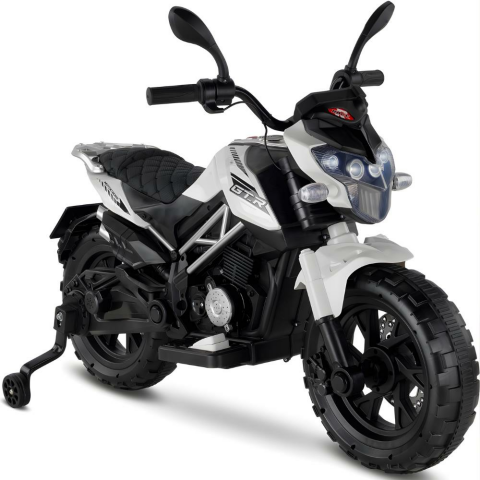 Babyhope 447 Motocross Akülü Motor Çocuk Motoru 12V Beyaz