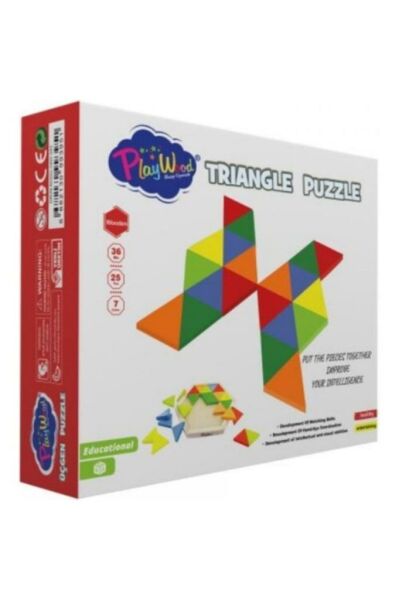 Kutuda Ahşap Üçgen Puzzle 24 Parça Ony-395