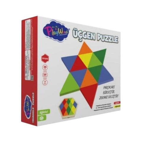 Kutuda Ahşap Üçgen Puzzle 24 Parça Ony-395