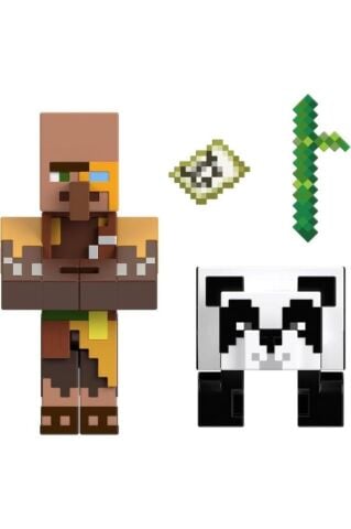 Minecraft Orman Kartografi ve Panda Figür Seti – 3 Parça Aksesuar Dahil