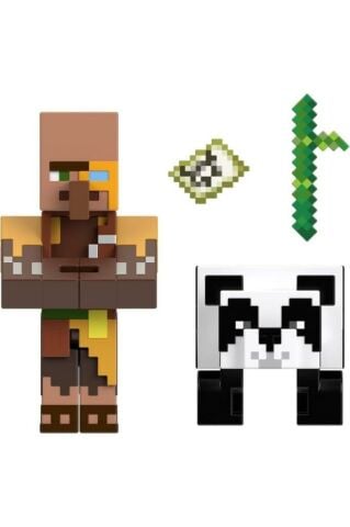Minecraft Orman Kartografi ve Panda Figür Seti – 3 Parça Aksesuar Dahil