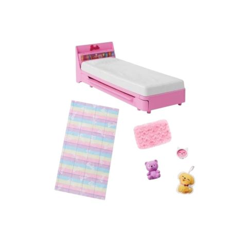 Barbie My First Barbie - İlk Barbie Bebeğim - Barbie'nin Yatağı Oyun Seti