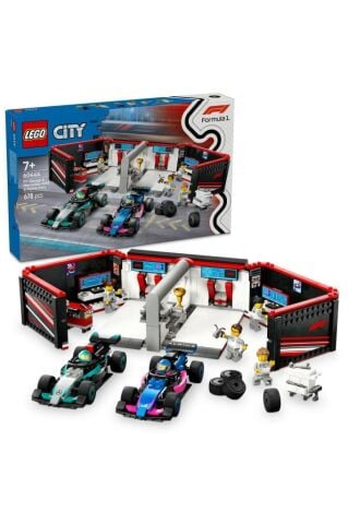 F1® Garajı ve Mercedes-AMG ve Alpine Arabaları 60444 - 7 Yaş ve Üzeri Yapım Seti (678 P)
